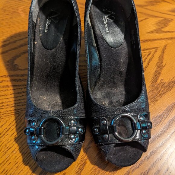 Aerosoles Black open toe shoes - 8M - Picture 1 of 6